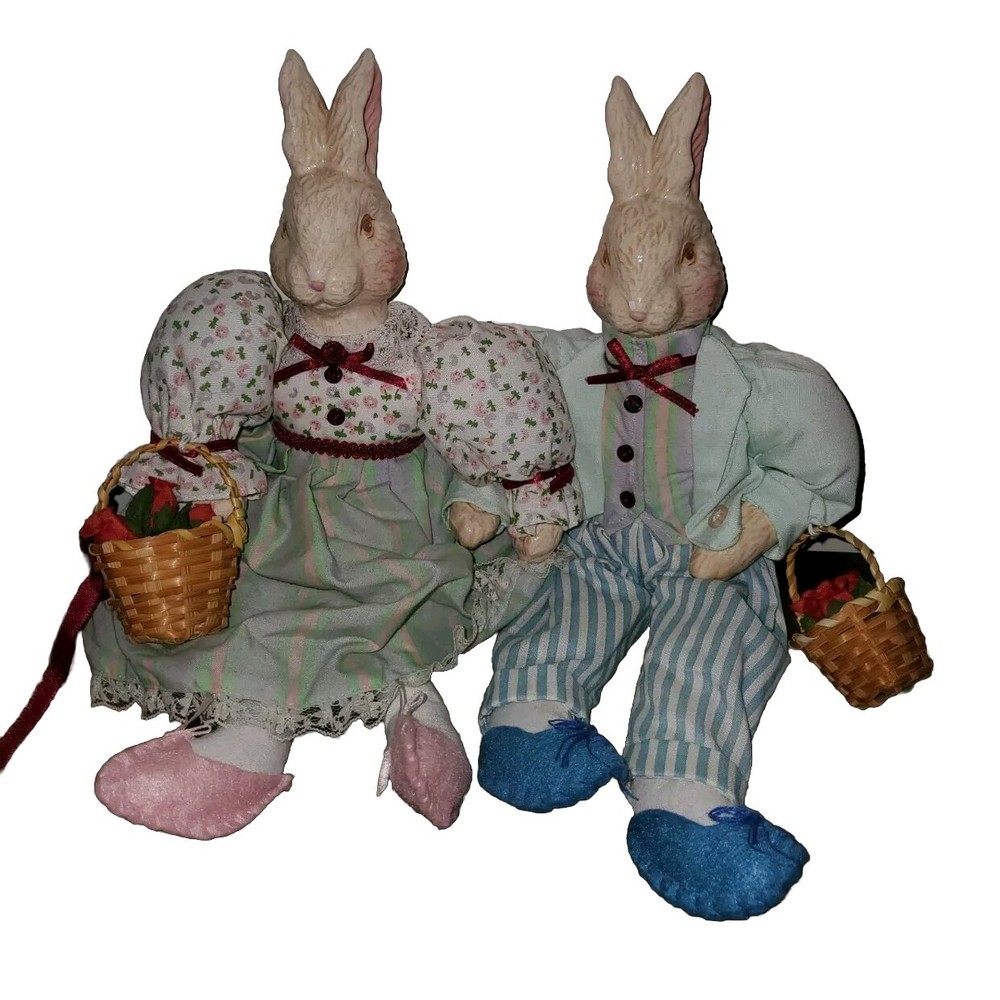 Vintage Avon Porcelain Head Rabbits 12