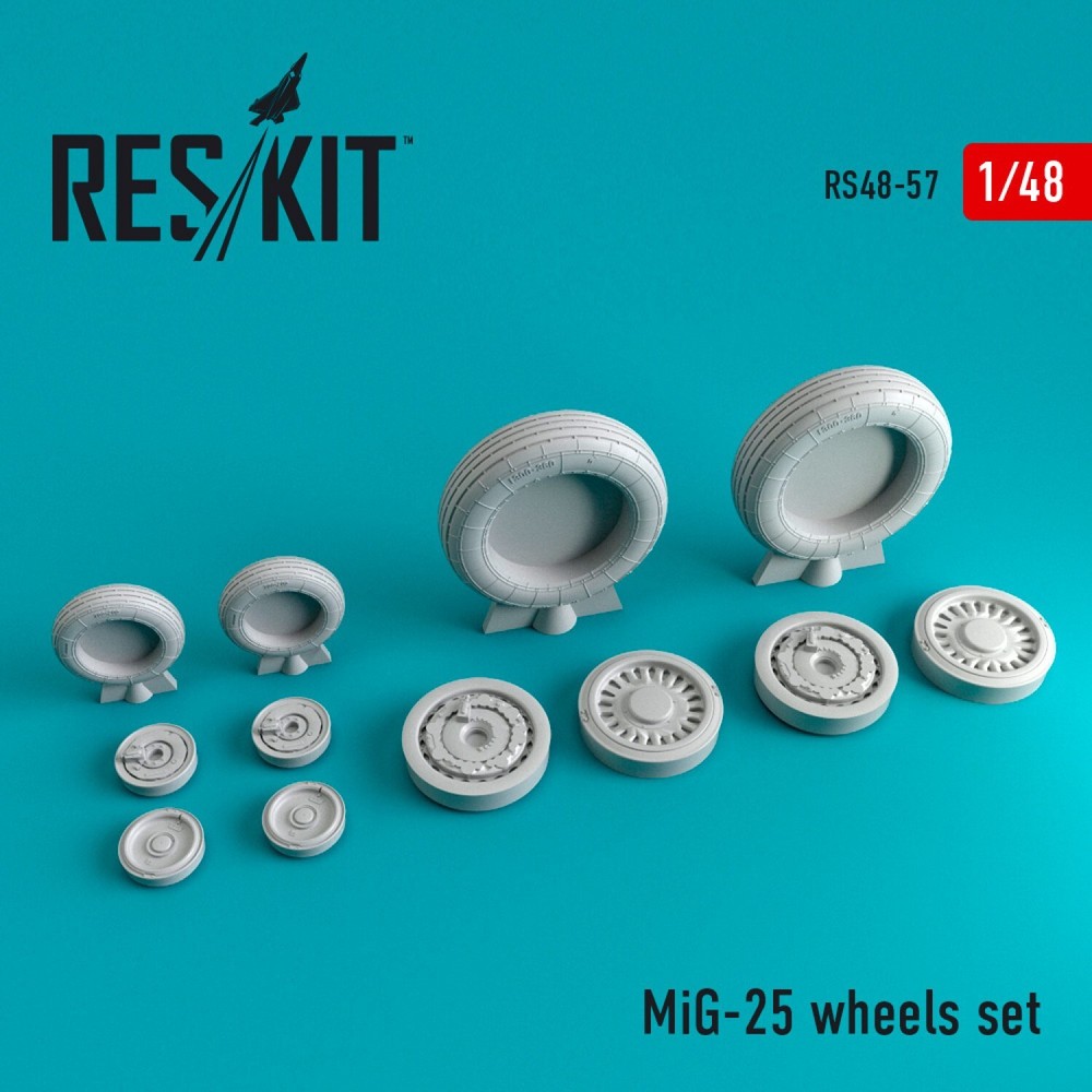Reskit RS48-0057 Scale model kit 1:48 Set Wheels For MiG-25 Resin Detail 1:48