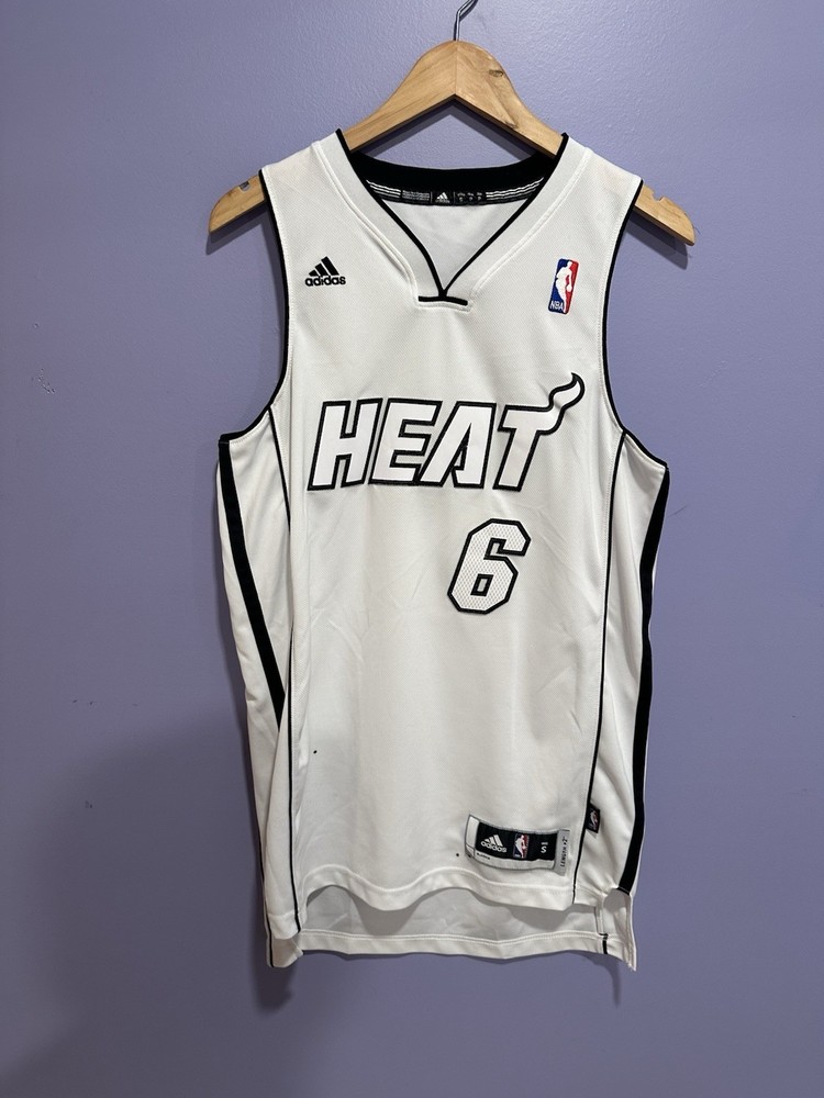 White Hot Rare LeBron James Miami Heat Jersey Adidas Size Small