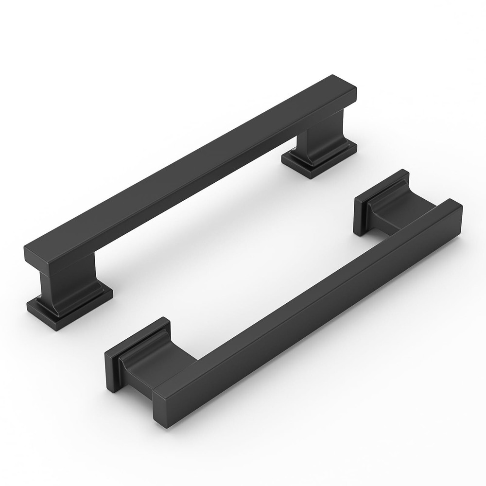 Black 5 Inch Square Cabinet Handles 10-Pack Kitchen Drawer Pulls