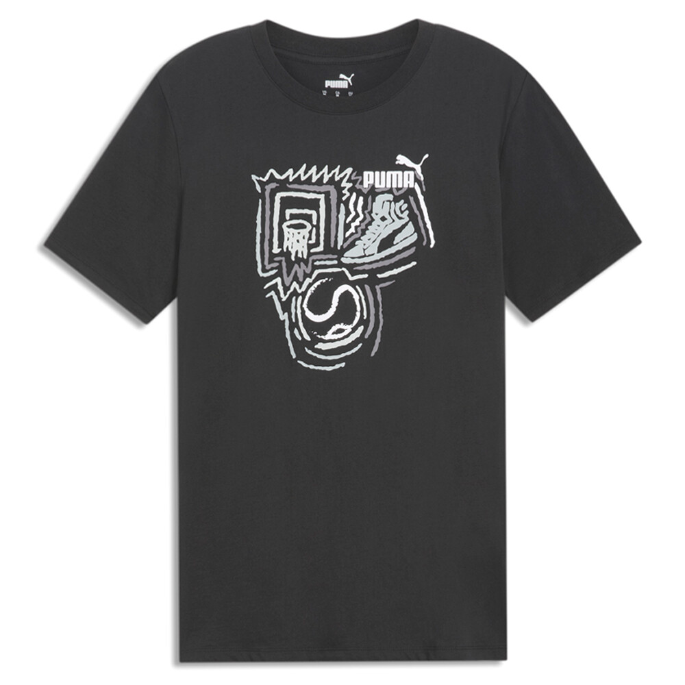 Puma Year Of Sports Graphic Crew Neck Short Sleeve T-Shirt Mens Black Casual Top