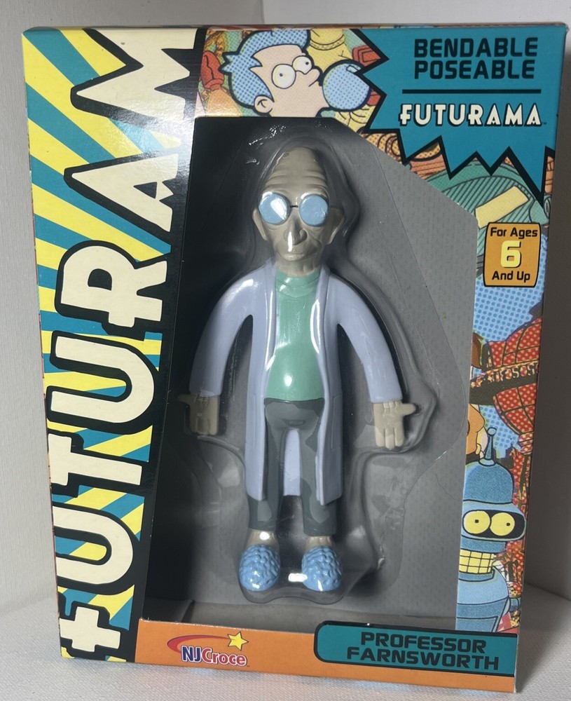 Futurama Professor Farnsworth 2008 Toynami Bendable Poseable Action Figure