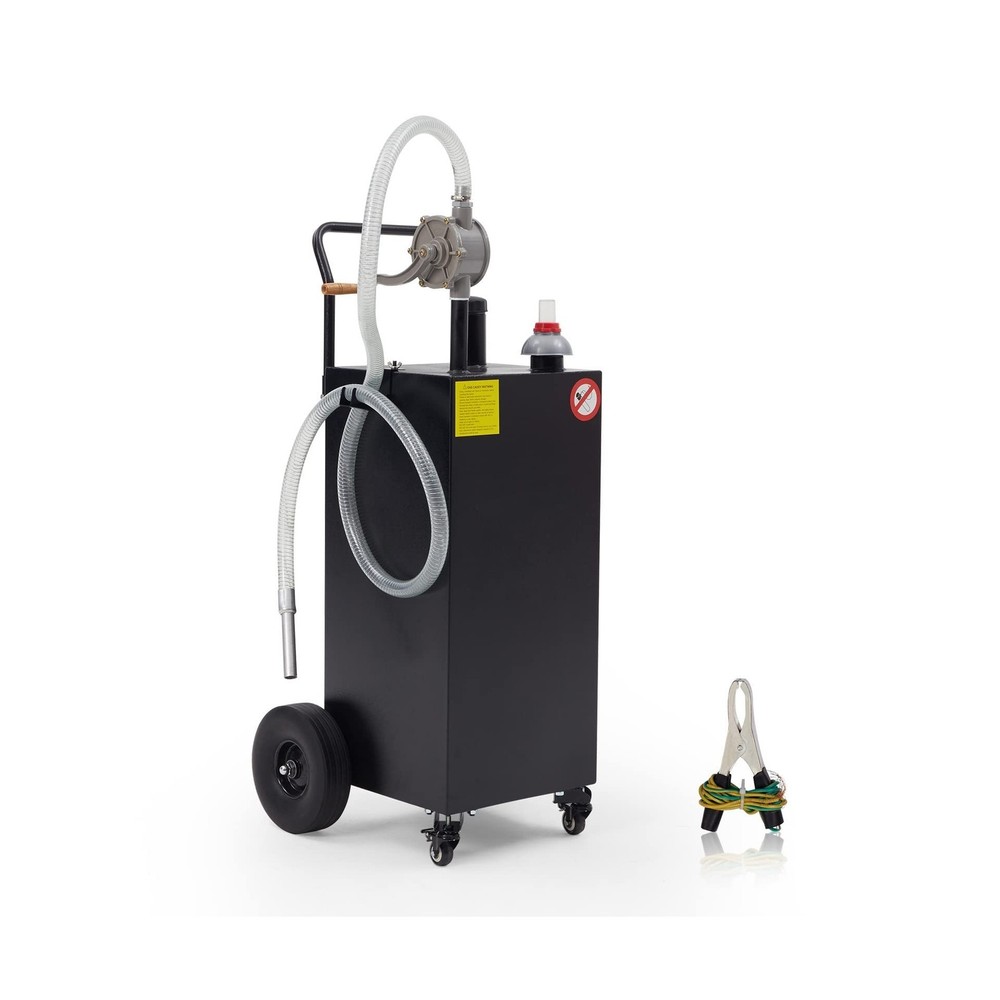 40 Gallon Gas Caddy, Fuel Transfer Tank Gasoline Diesel Can Reversible Rotary...