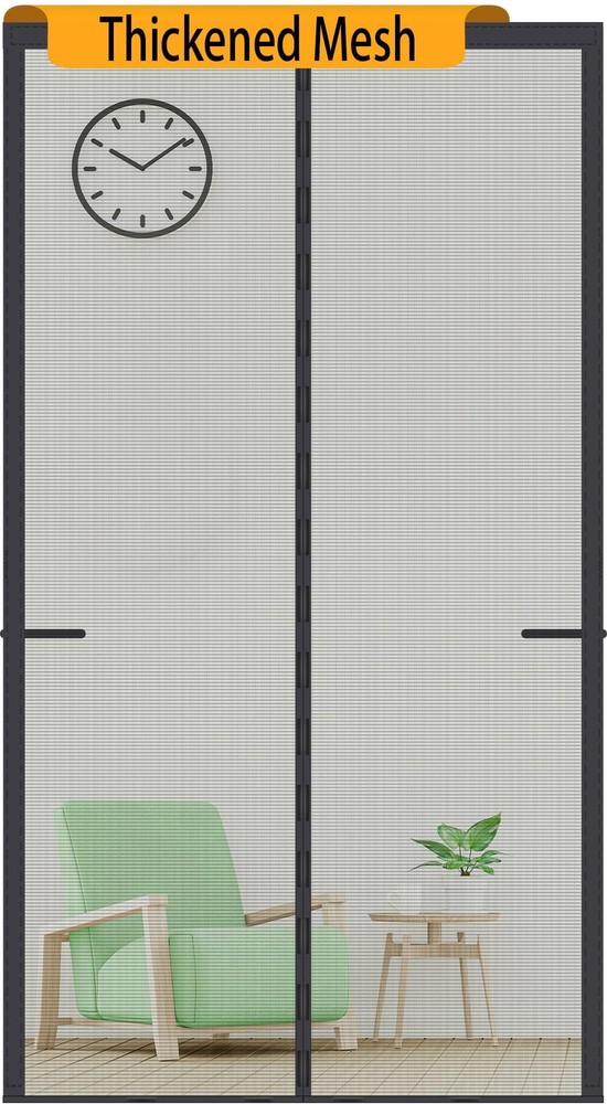 Upgraded Magnetic Screen Door with 250g/m² Thicker Reinforced Mesh and 36 Longer Magnets