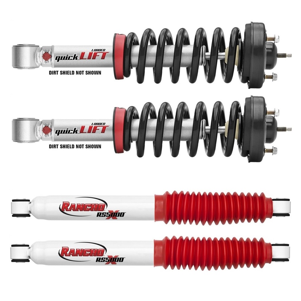 Rancho QuickLift Loaded Front Struts with RS5000X Rear Shocks for Ford F150 and Mark LT