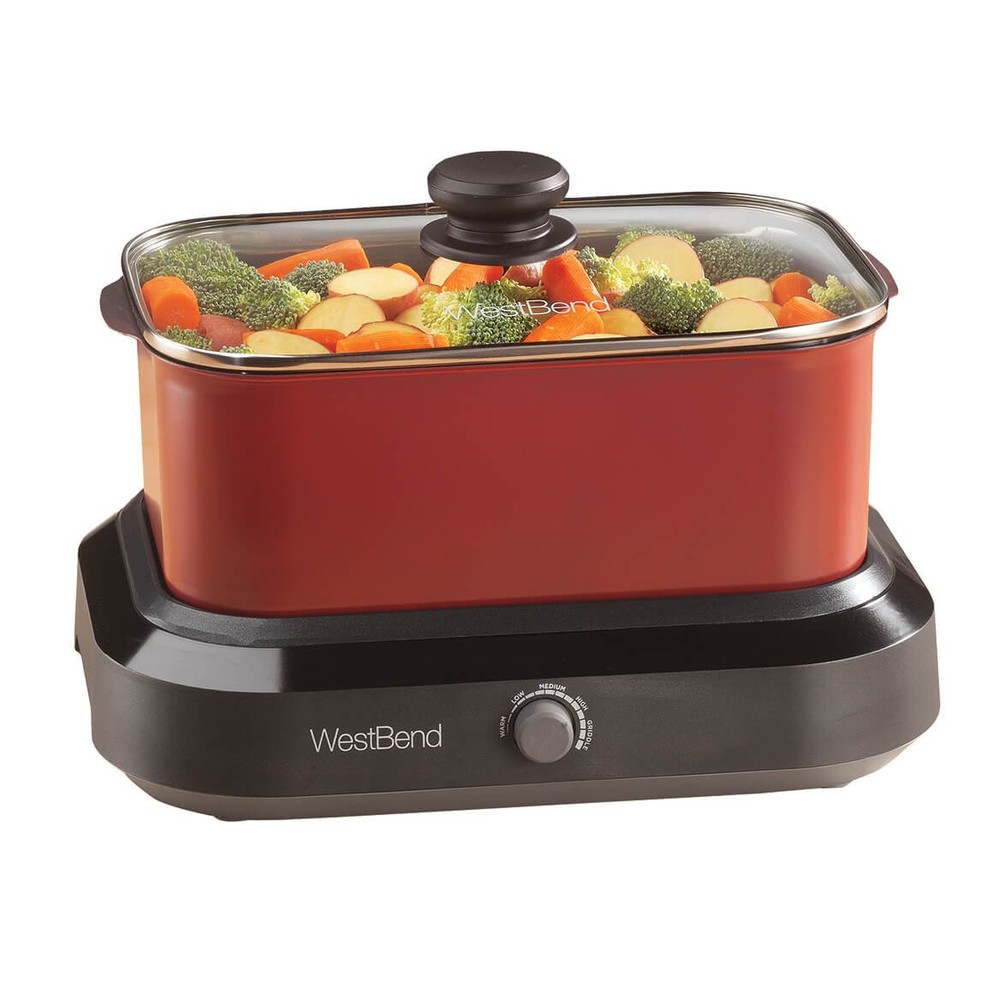 87906R Slow Cooker, Large-Capacity Non-Stick Crockpot with Variable Temperatu...