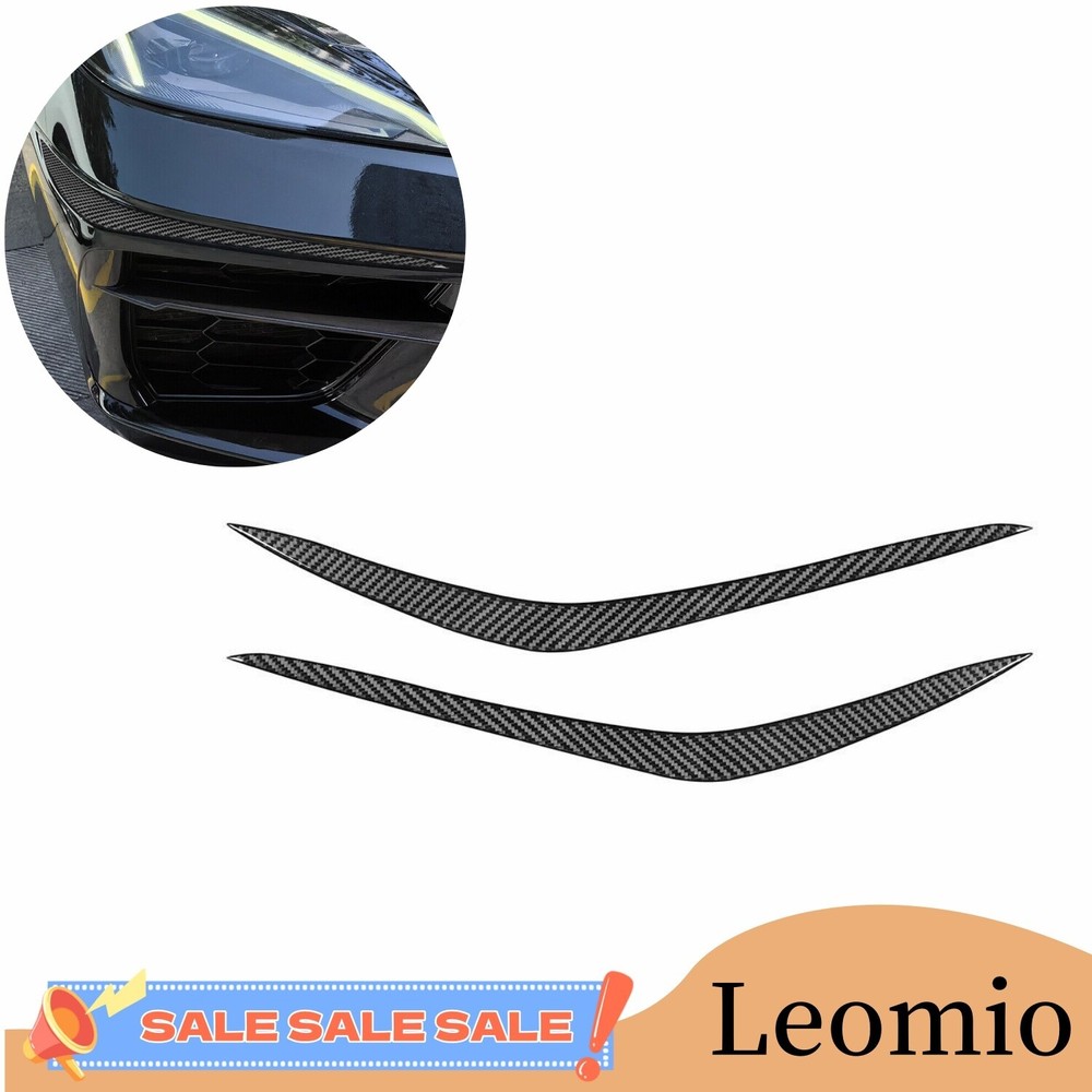 Carbon Fiber For Corvette C8 20-24 Vinyl Front Bumper Lip Both Sides Trim Strip