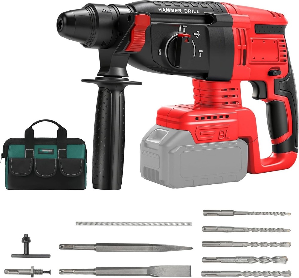 Milwaukee M18 SDS-Plus Rotary Hammer Drill, 4 Modes, 360° Handle, 5 Bits