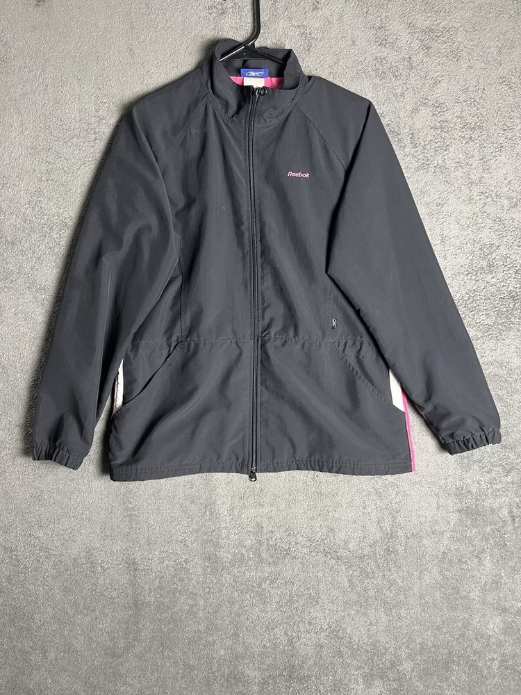 Vintage Y2K Reebok Women's Lightweight Windbreaker Collared Jacket Size Medium