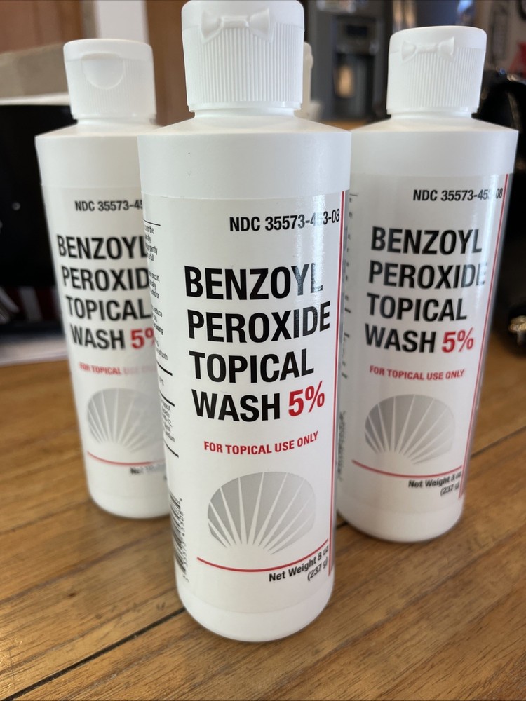 Benzoyl Peroxide Topical Face Wash 5% Acne Medication 8oz. Exp 2027