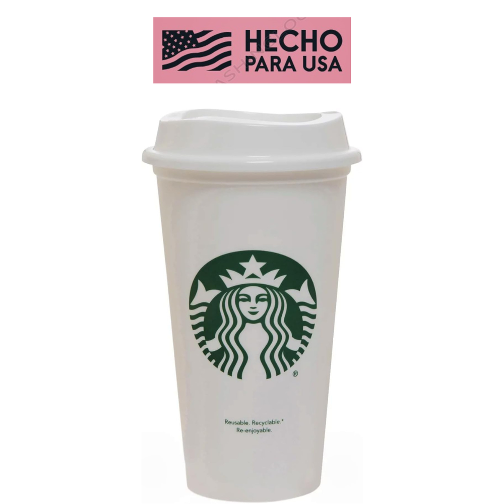 Starbucks White Reusable Plastic Travel Hot Mug/Cup/Tumbler Tumbler 24 oz Hot