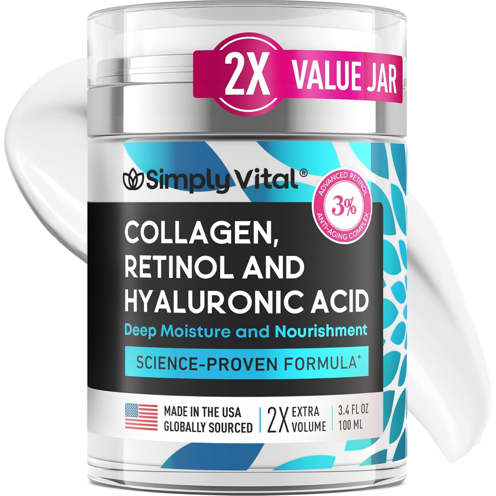 Youth-Boosting Collagen Retinol & Hyaluronic Acid Anti-Aging Cream 3.38 Fl Oz