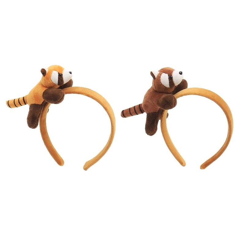 Cute Raccoon Plush Hair Hoop for Women - Soft Face Washing Headband Perfect for Birthdays & Parties