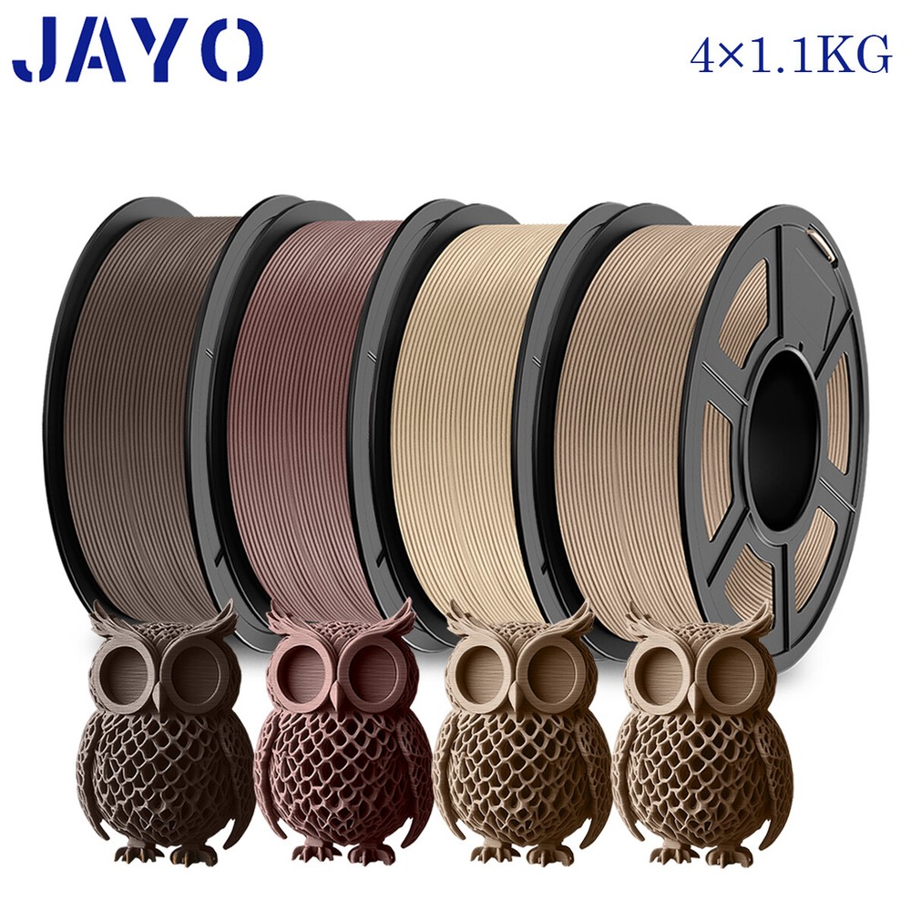 JAYO 4KG PLA Wood 3D Printer Filament 1.75mm 15% Real Wood Fibre 4 Colors