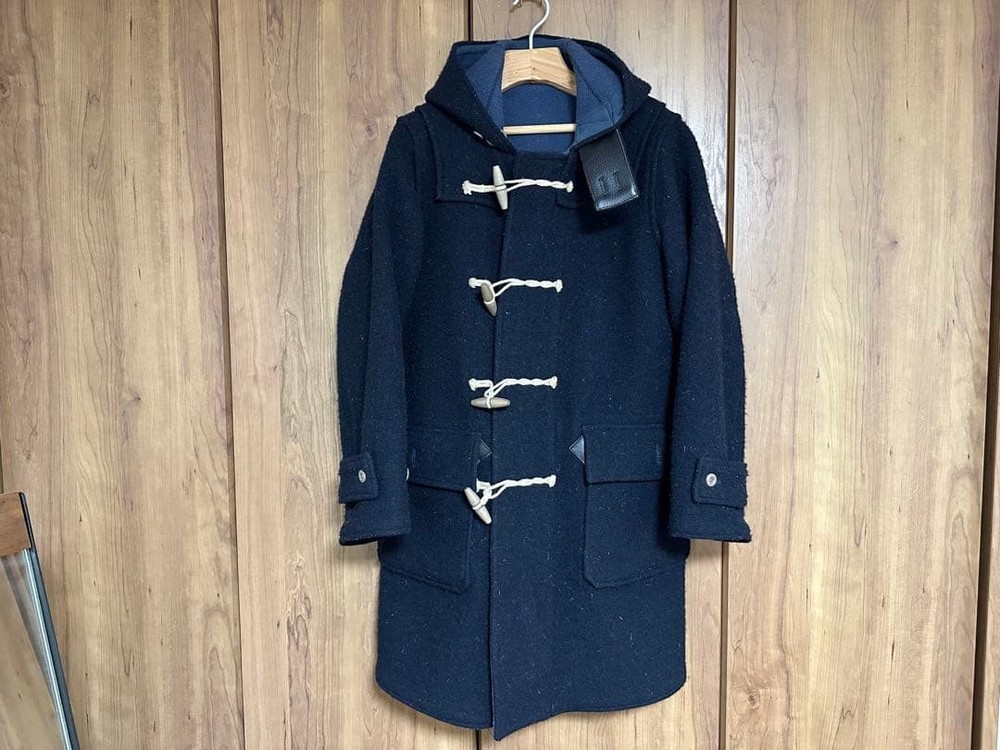 Nigel Cabourn Navy Reversible Duffle Coat Wool Size S Blue _#nc103