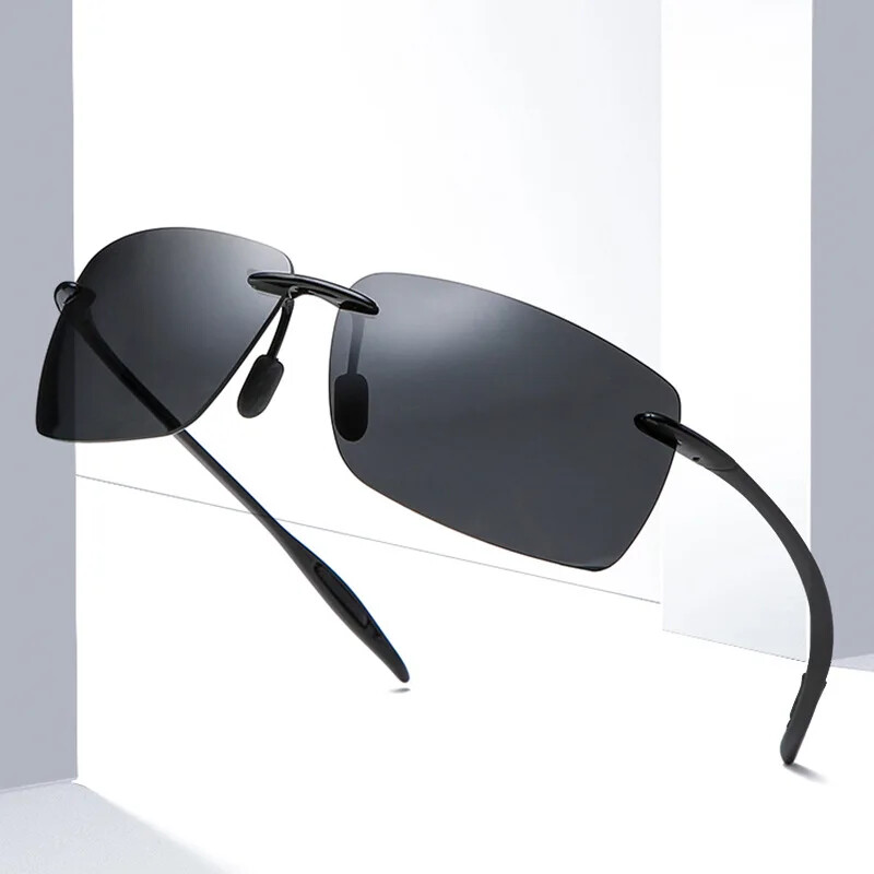 Gafas De Sol Ultraligeras TR90 Hombres Sin Marco Conducir Pescar Al Aire Libre