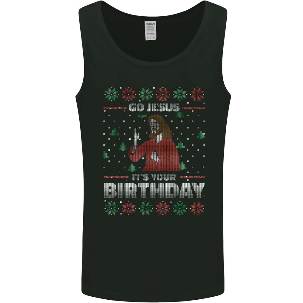 Camiseta sin mangas Go Jesus Its Your Birthday divertida Navidad para hombre
