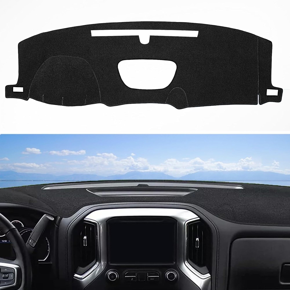 Dash Cover Mat Fit for 2019-2025 1500 2019-2025 Silverado/Sierra without HUD