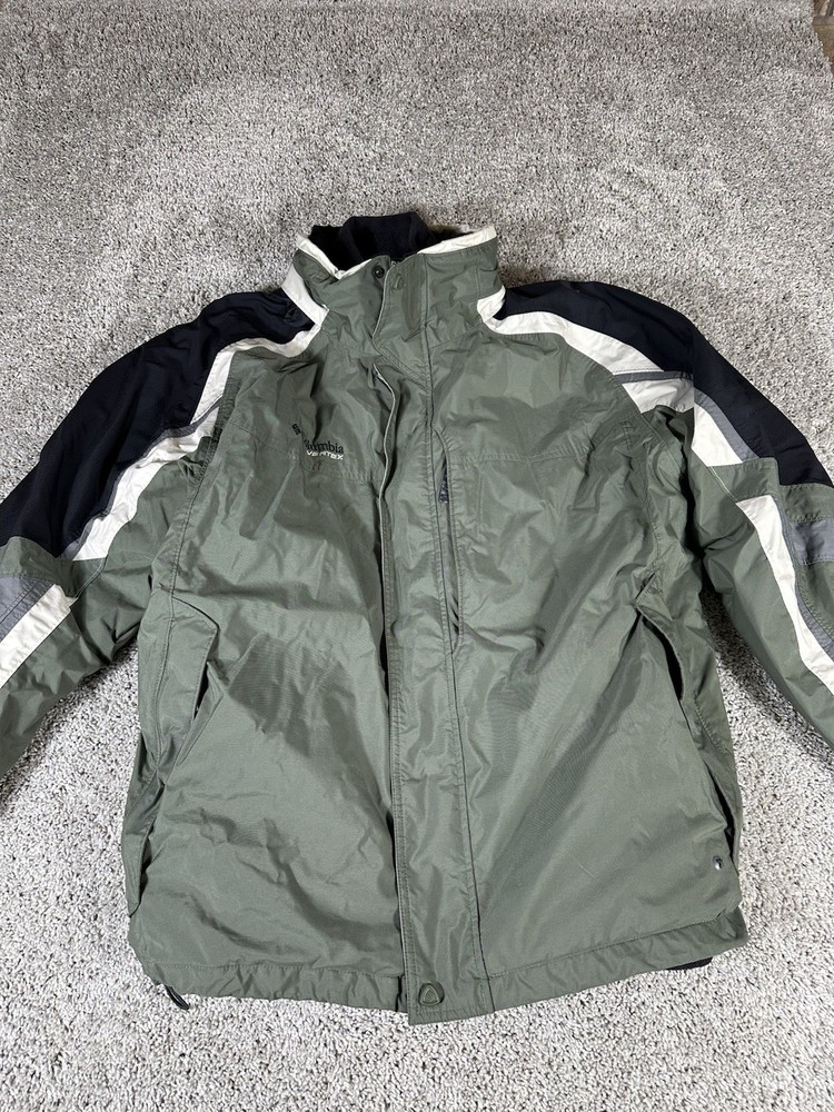 Columbia Men's XXL Heavyweight Zip Lining Jacket in Green Black Gray
