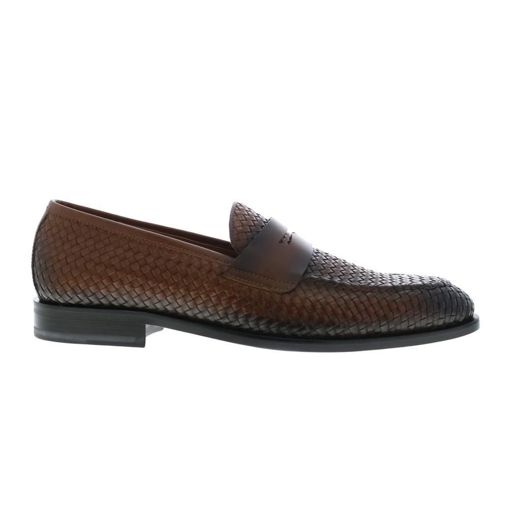 Bruno Magli Vesini Woven BM3VESC8W Brown Penny Loafers for Men Size 8.5