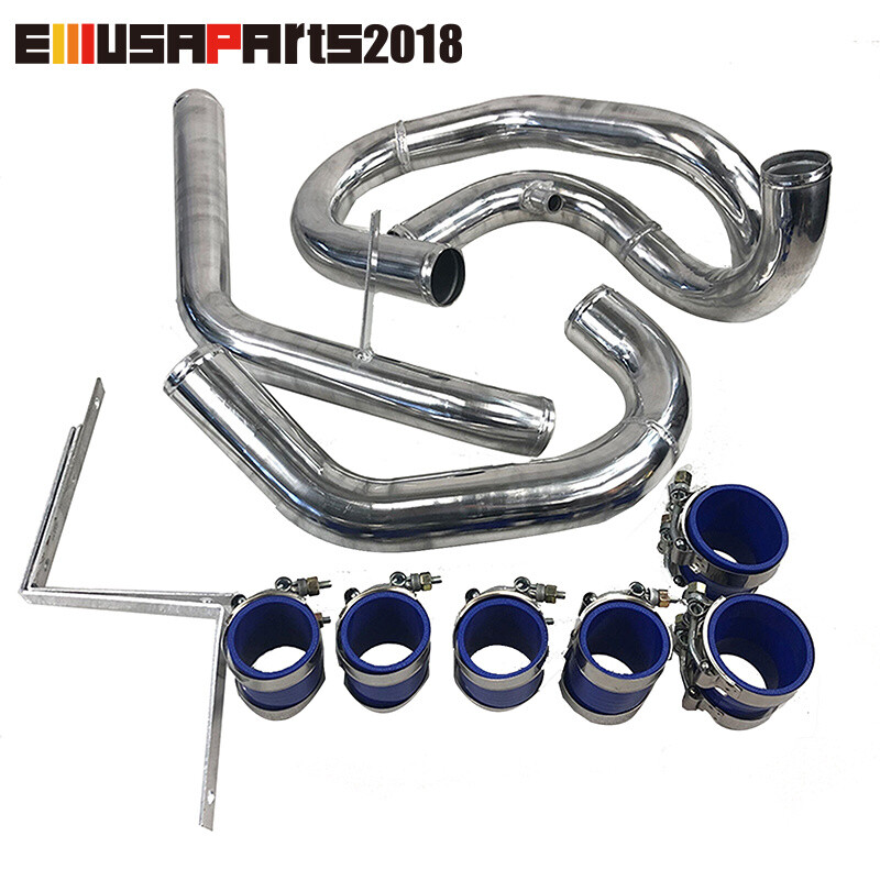 Aluminum Intercooler Piping Kit with Blue Silicone Hose for 2003-2008 VW Golf 1.8T