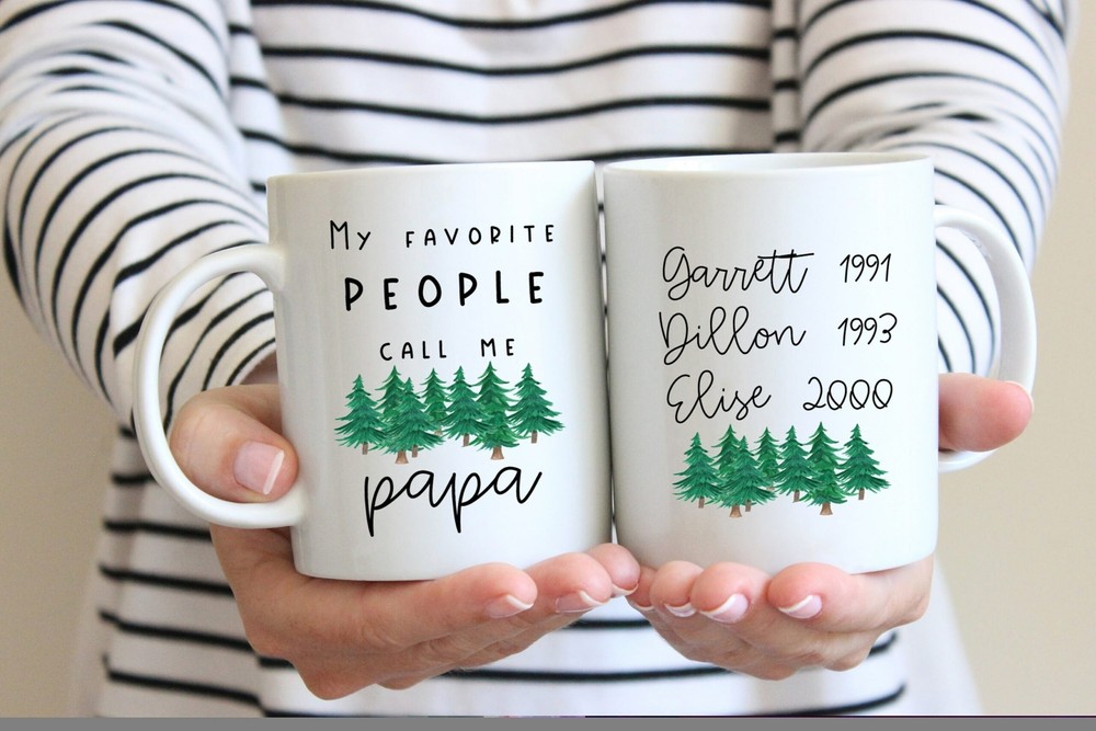 Personalized Papa Coffee Mug Dad Grandpa Gift Father's Day Mug Papa Gift