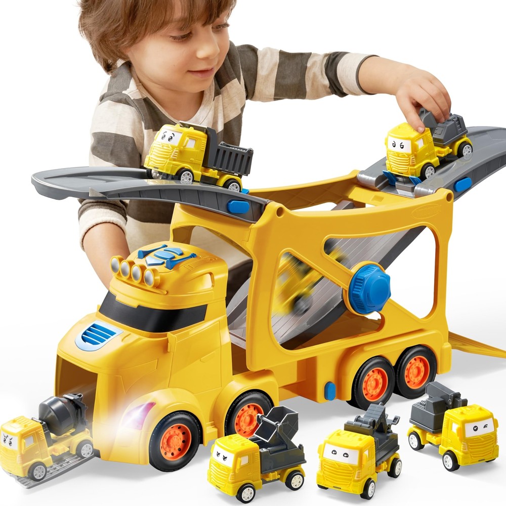 Extra Large 3-Layer Construction Toy Trucks for Toddlers Age 2 3 4