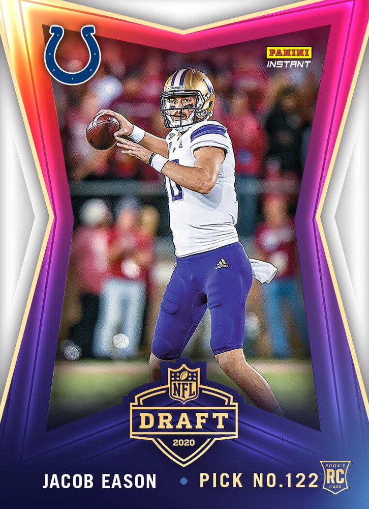 Presale Panini Instant Draft Night Jacob Eason #5 Indianapolis Colts Rookie Card-image