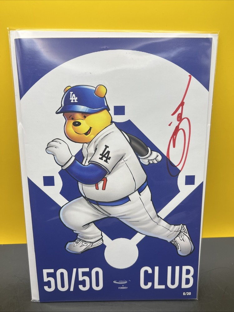 All 5 DO YOU POOH? LA DODGERS POOHTANI 50/50 CLUB SIGNED Sajad Shah w/COA #6/30