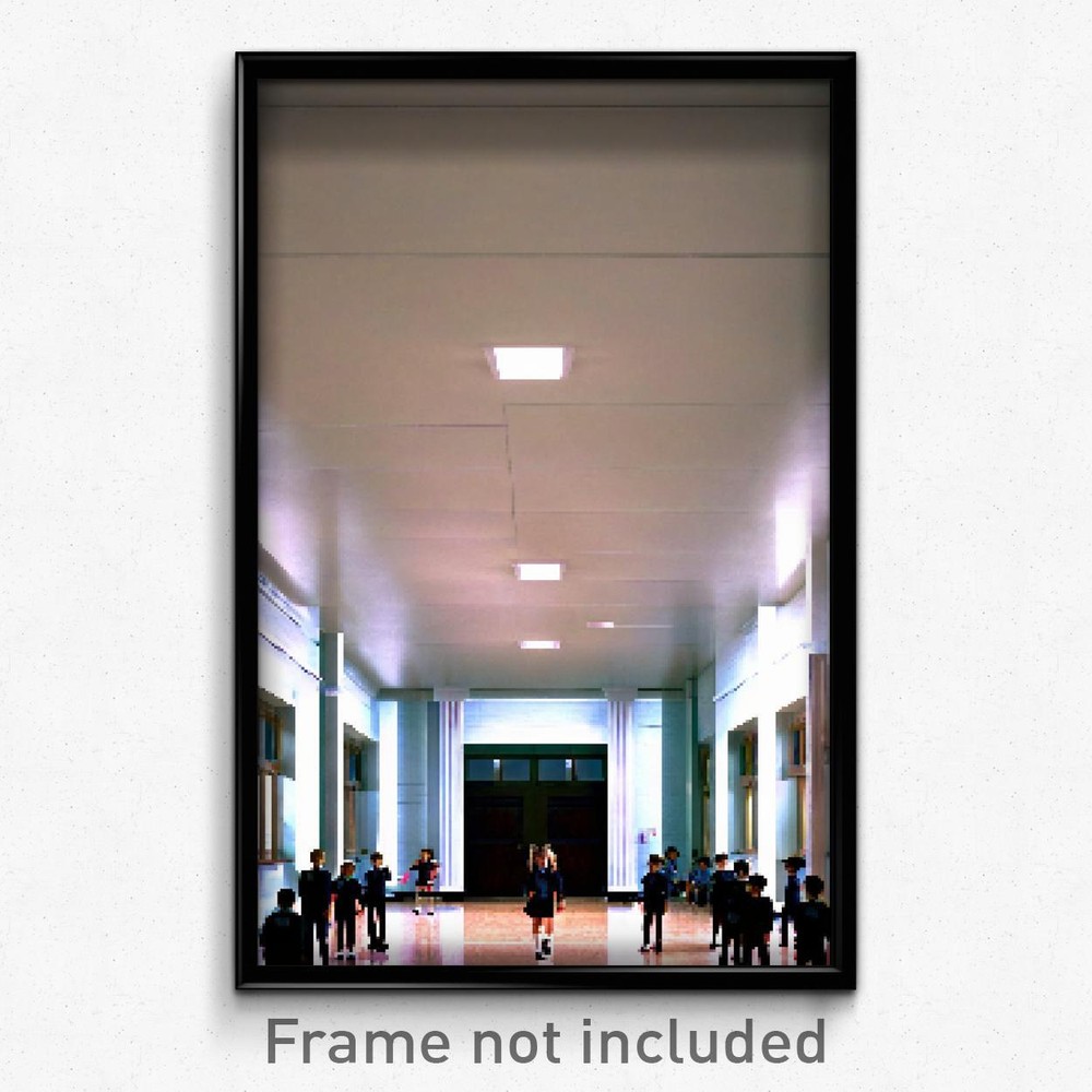 Pixel Art Poster - Wide Middle School (8 Bit Psychedelic Video Game Print)