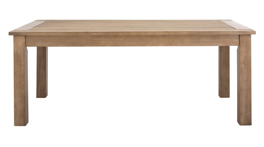 Natural Eucalyptus Outdoor Coffee Table 48.8 Inch Chic Patio Furniture Santa Style