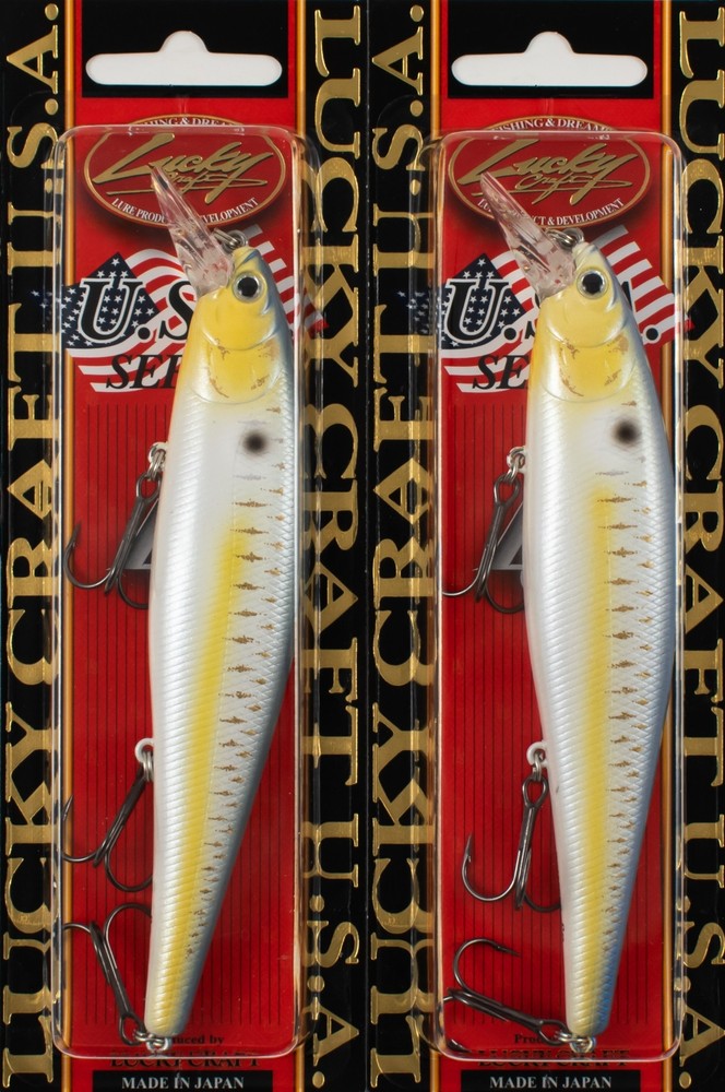 (LOT OF 2) LUCKY CRAFT POINTER 128SP 1OZ PT128SP-426 GOLD THREADFIN SHAD L8220