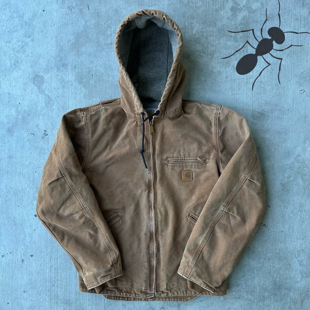Vintage Y2K Carhartt J141 Brown Sherpa Lined Sierra Work Jacket