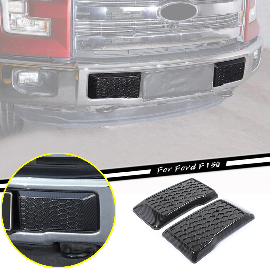 Car Front Bumper Corner Cover Trim For Ford F150 15-20 Accessories Carbon Fiber