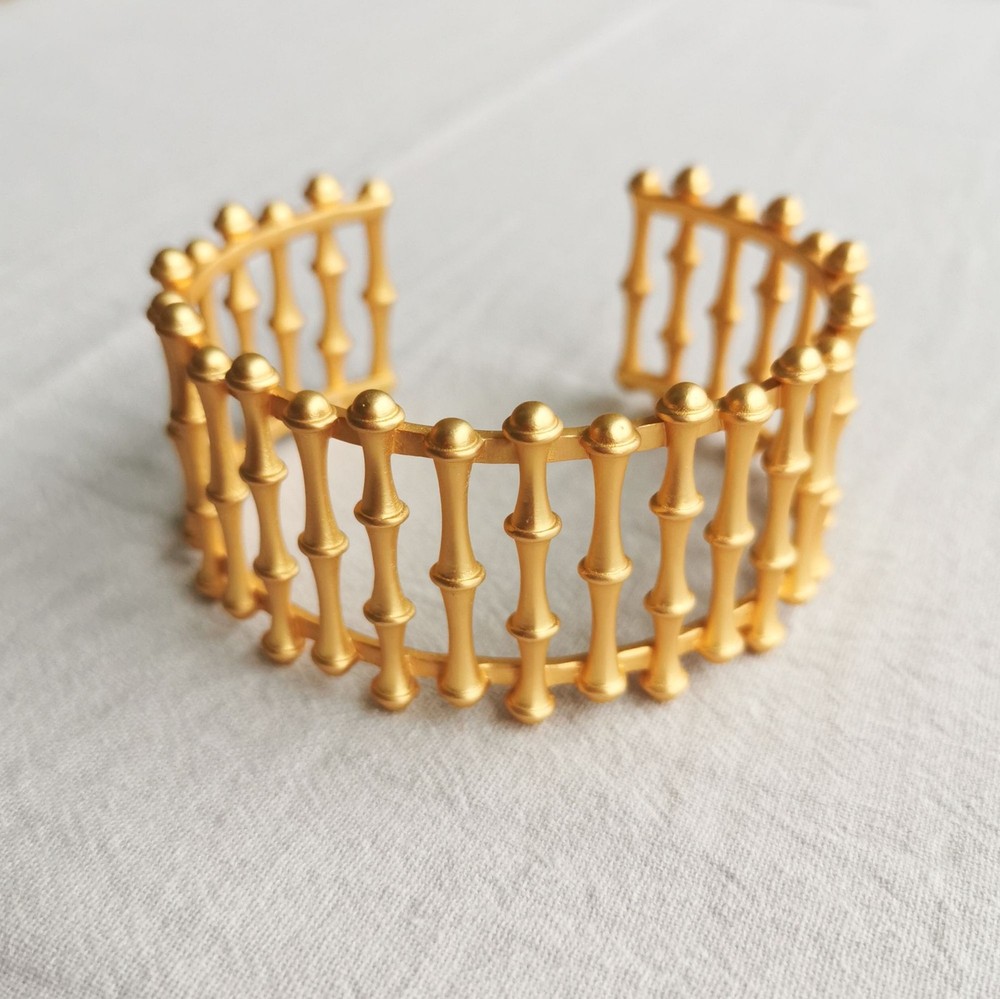 Julie Vos Gold Cuff Bracelet - Bamboo