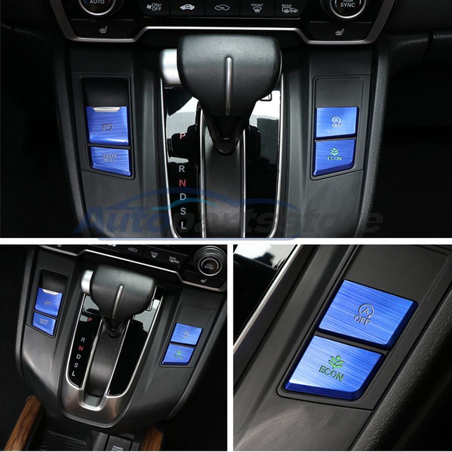 4pcs For Honda CR-V CRV 2017-2021 Blue Interior Gear Shift Box Gears button Trim