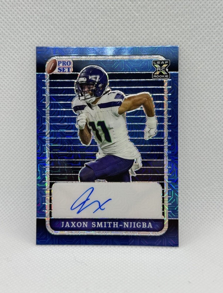 2023 Leaf Pro Set Metal Jaxon Smith-Njigba RC Blue Mojo AUTO 3/15