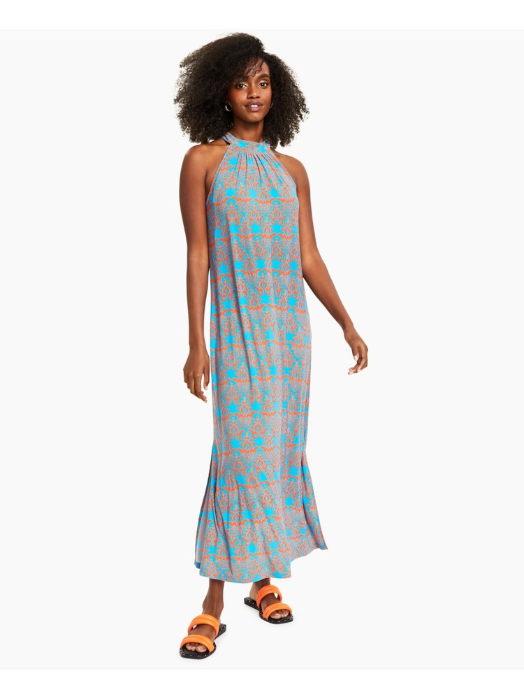 BAR III DRESSES Womens Blue Jersey-knit Hook-and-eye Closure Maxi Dress XS