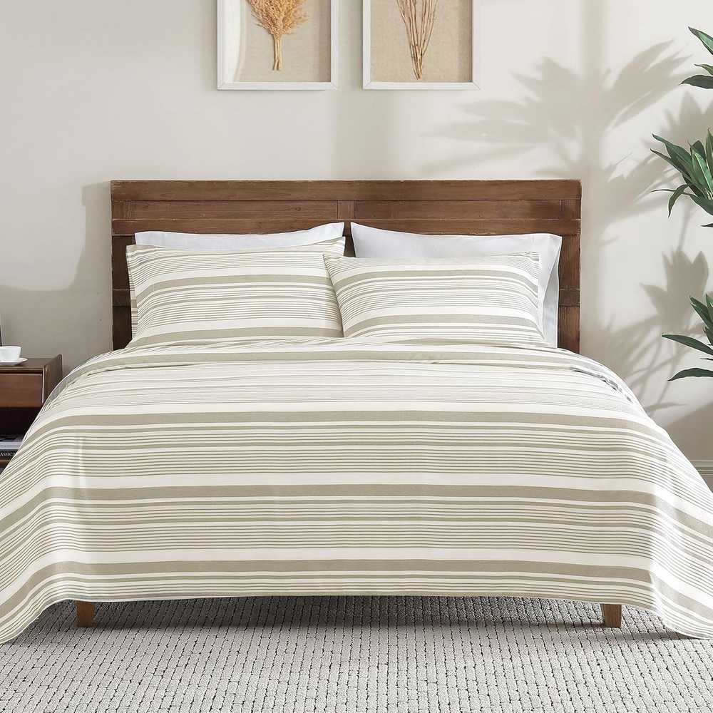home Classic Stripe Sheet Set - 4 Pieces Super Soft & Breathable Bed Sheet Set w
