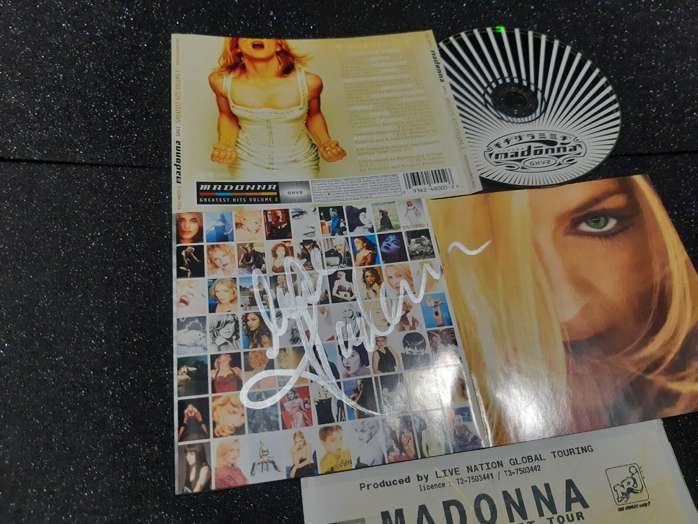 madonna autograph greatest hits signed live ticket concert pelouse or collectors