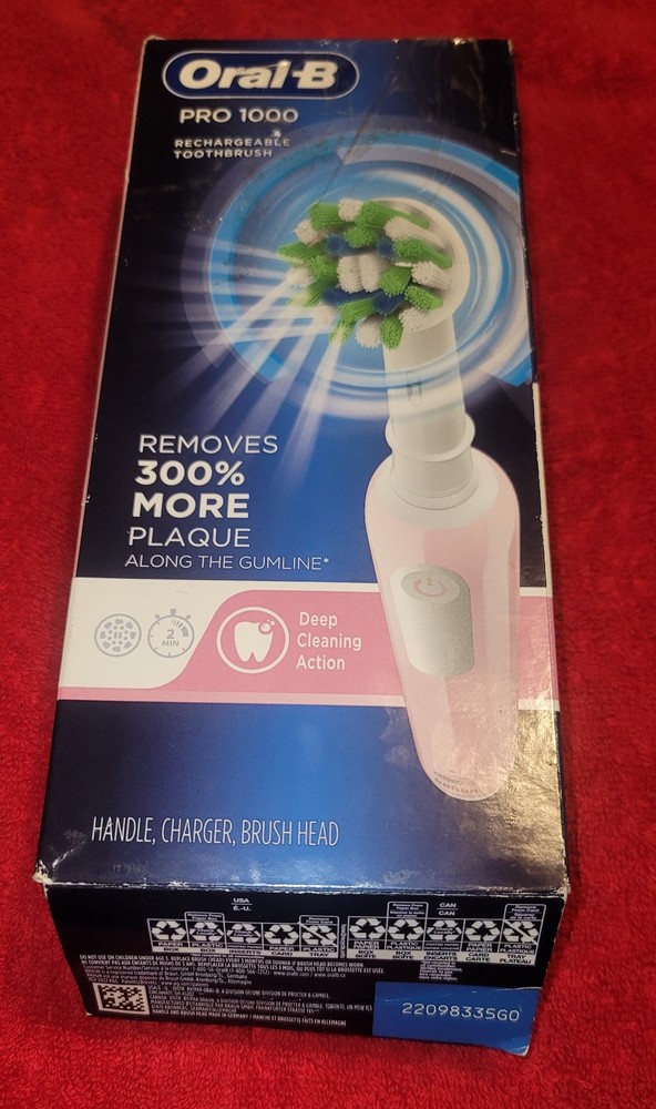 Oral-B Pro 1000 Rechargeable Electric Toothbrush, Pink SEALED new