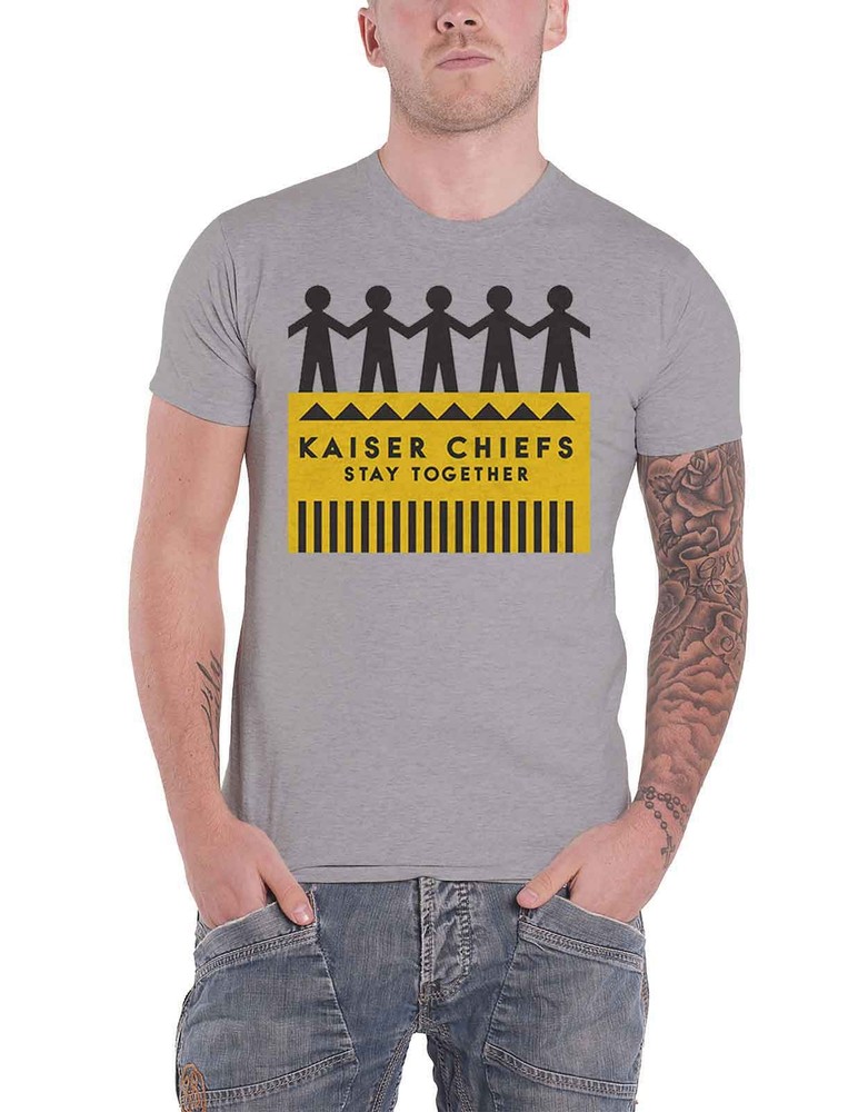 Kaiser Chiefs Official Band Logo T-Shirt Men's Marl Grey