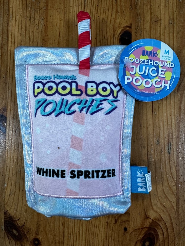 Bark Box Dog Toy Pool Party Boozehound Pool Boy Pouches Juice Pooch size Medium