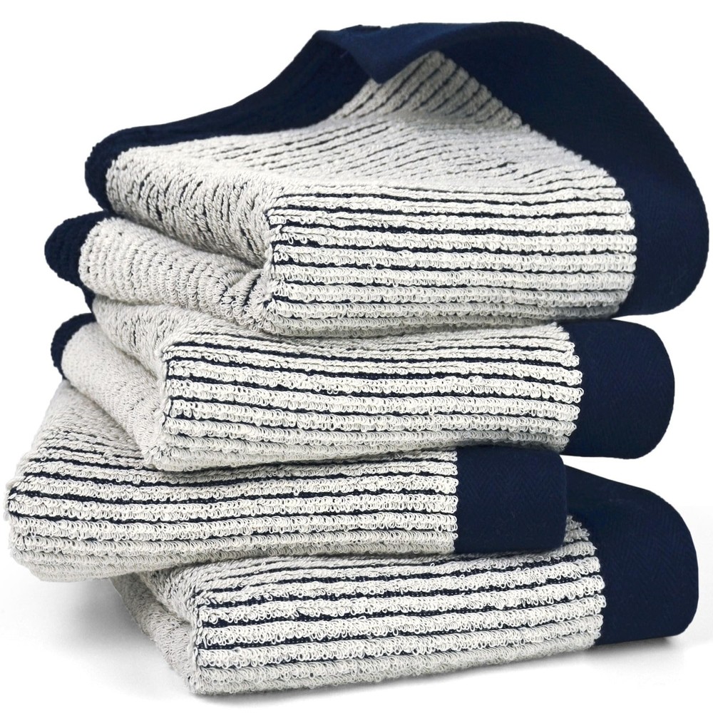 Hand Towels for Bathroom Set of 4, Jacquard Weave Bath Hand Towels, 28 x 13 I...