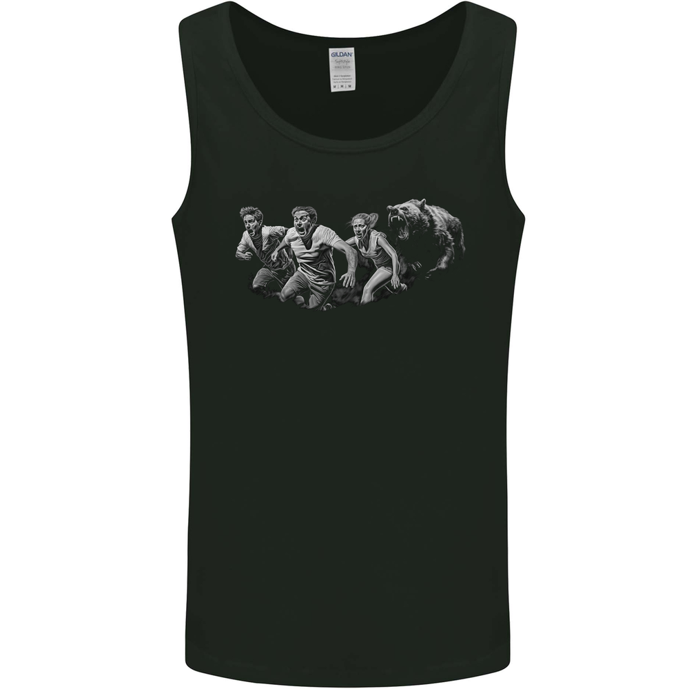 A Grizzly Bear Chasing Hiking Camping Travelling Mens Vest Tank Top