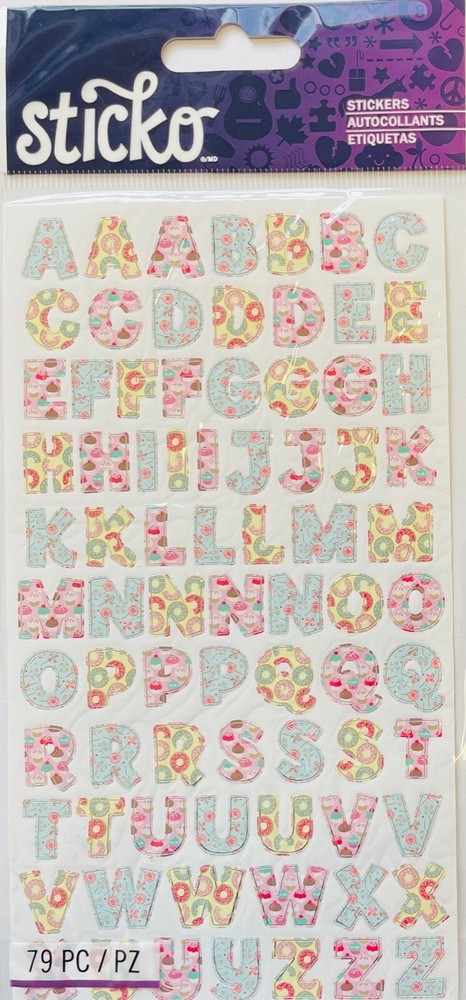 Sticko Dessert Style Block Alphabet Letter Stickers Planner Teacher Scrapbook