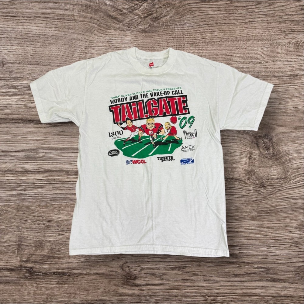 Vintage Hanes Woody And The Wake-Up Call Tailgate 09 Tour T-Shirt M White