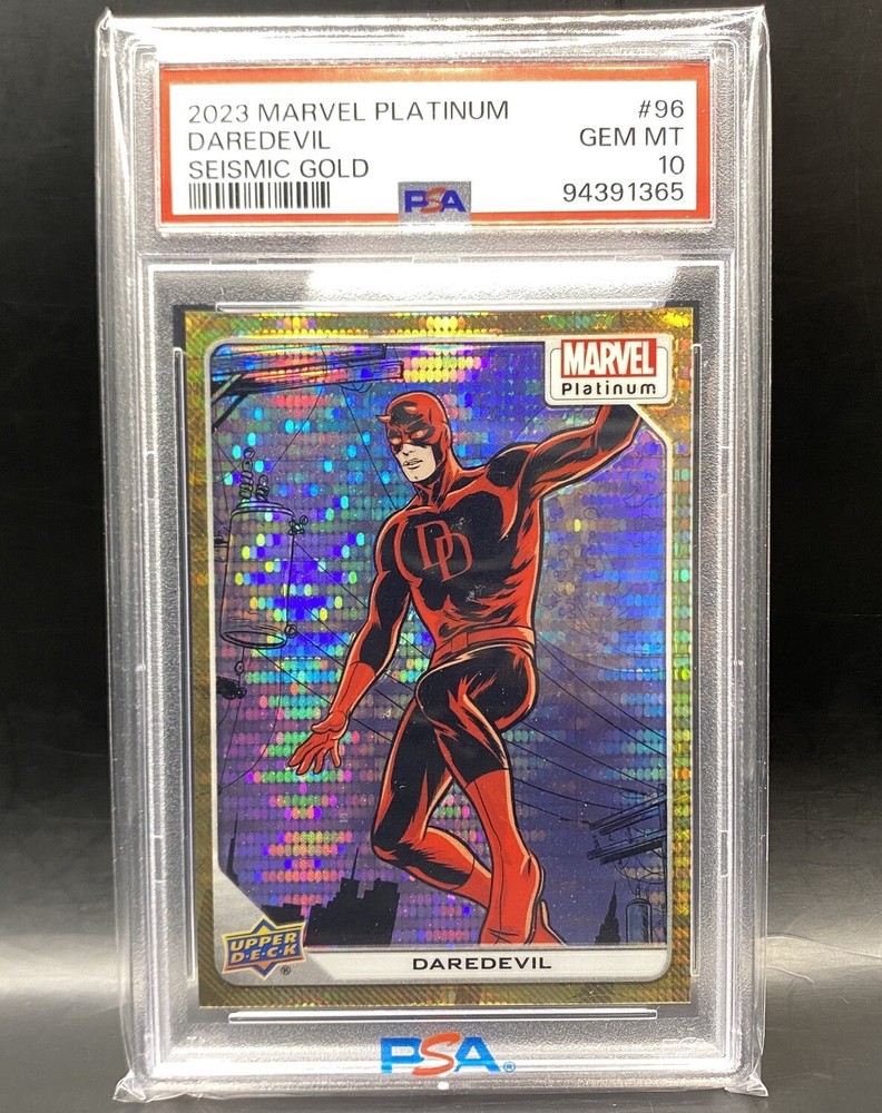 2023 Upper Deck Marvel Platinum Daredevil #96 Seismic Gold /10 PSA 10 GEM MINT