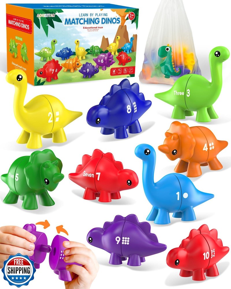 Montessori Dinosaur Counting Toys for Kids Ages 3-5