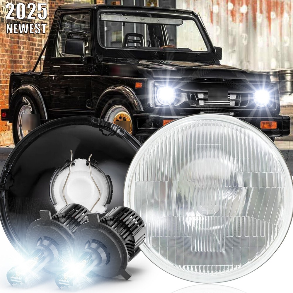 For Suzuki Samurai SJ410 7 inch LED Round Headlights Pair Hi/Lo Beam x2